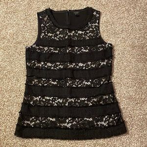 J.Crew Lace Striped Sleeveless Blouse